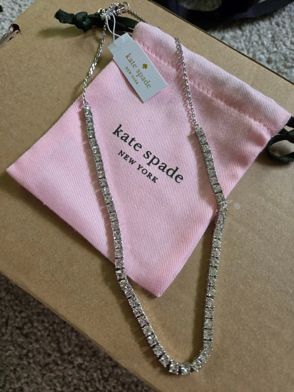 NWT! Kate Spade Silver Crystal Necklace